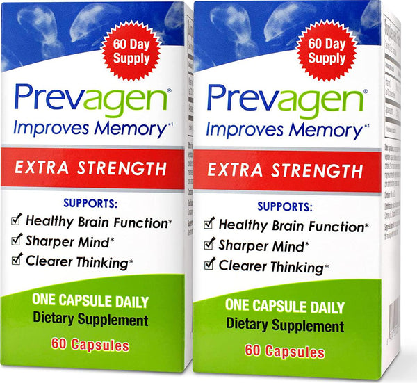 Prevagen Improves Memory - Extra Strength 20mg, 60 Capsules |2 Pack| with Apoaequorin and Vitamin D|Brain Supplement for Better Brain Health, Supports Healthy Brain Function and Clarity|Memory Supplement