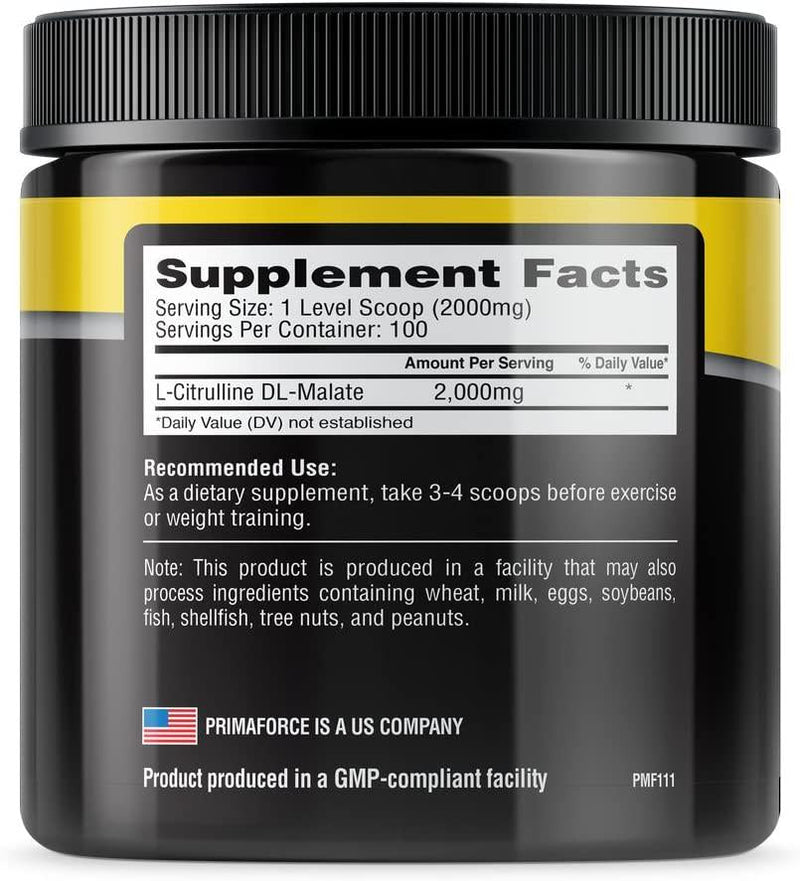 Primaforce Beta Alanine Powder, Unflavored, 200 Grams - Gluten Free,  Non-GMO Supplement for Men and Women - Supports Lean Muscle Gain and Aids