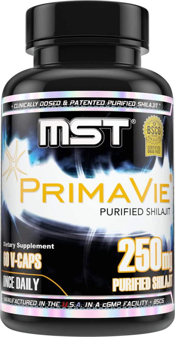Primavie Shilajit Capsules by MST | 250mg | 60 Count | 50% Fulvic Acid | Authentic Licensed Natreon Purified Extract | BSCG Certified Drug Free