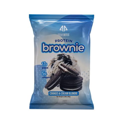 Prime Bites Protein Brownie from AP Sports Regimen | 16-17g Protein | 5g Collagen | Delicious Guilt-Free Snack | 12 bars per box (Variety Pack, 12 count)