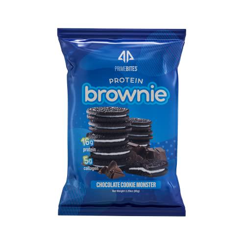 Prime Bites Protein Brownie from AP Sports Regimen | 16-17g Protein | 5g Collagen | Delicious Guilt-Free Snack | 12 bars per box (Variety Pack, 12 count)