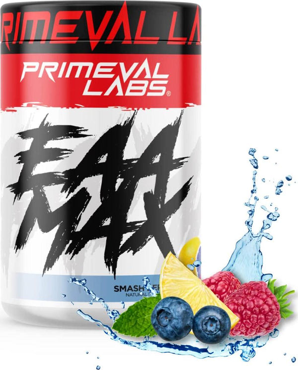 Primeval Labs EAA Max, BCAA Perfect Amino Acid Powder - Pre or Post Workout Muscle Recovery - BCAAs, EAAs, Electrolytes, Supports Hydration and Performance, Keto Friendly (Smashberry)