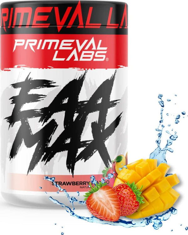 Primeval Labs EAA Max BCAA/EAA Formula Powder - Strawberry Mango, Strawberry Mango 354 grams, 12.49 Ounce (Pack of 1)