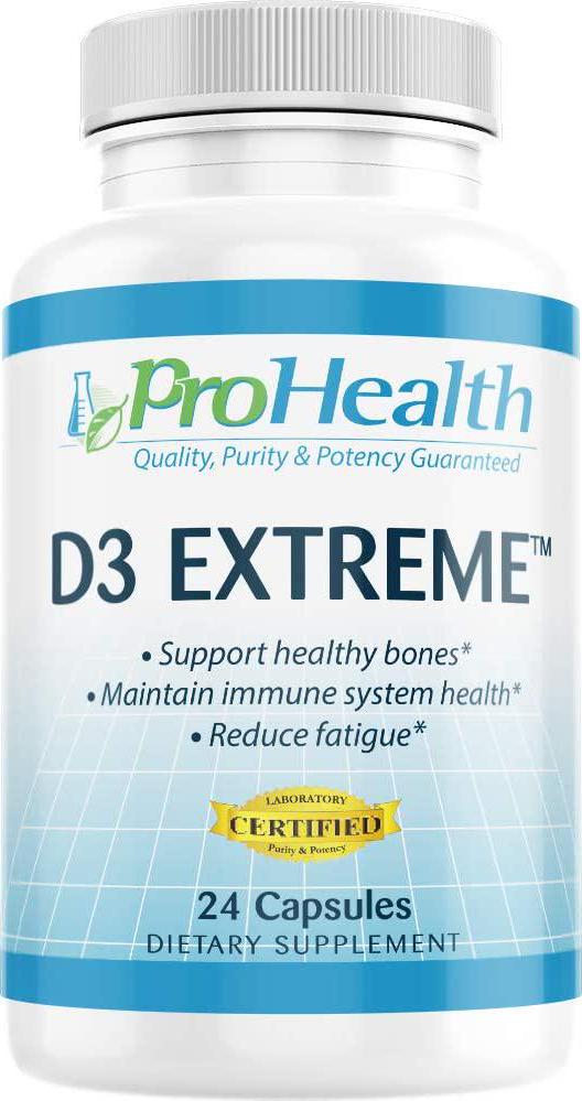 ProHealth Vitamin D3 Extreme (50,000 IU, 24 Capsules) Helps Boost and Support Healthy Bones and The Immune System | Gluten Free | Soy Free