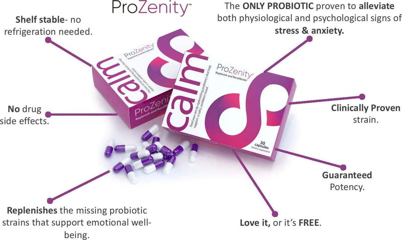 ProZenity Advanced Probiotic for Stress and Anxiety. Change Your microbiome, Change Your Mood. Supports Emotional Well-Being,1-Month Supply in Blister Pack Box. 30 Count (Pack of 1)