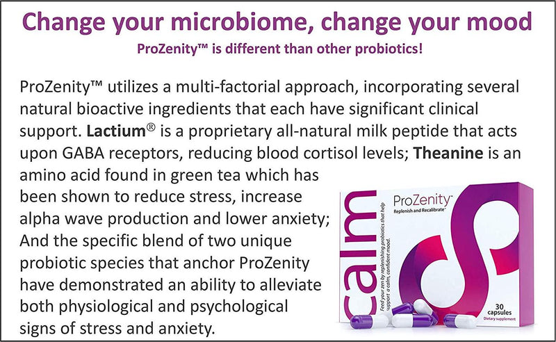 ProZenity Advanced Probiotic for Stress and Anxiety. Change Your microbiome, Change Your Mood. Supports Emotional Well-Being,1-Month Supply in Blister Pack Box. 30 Count (Pack of 1)