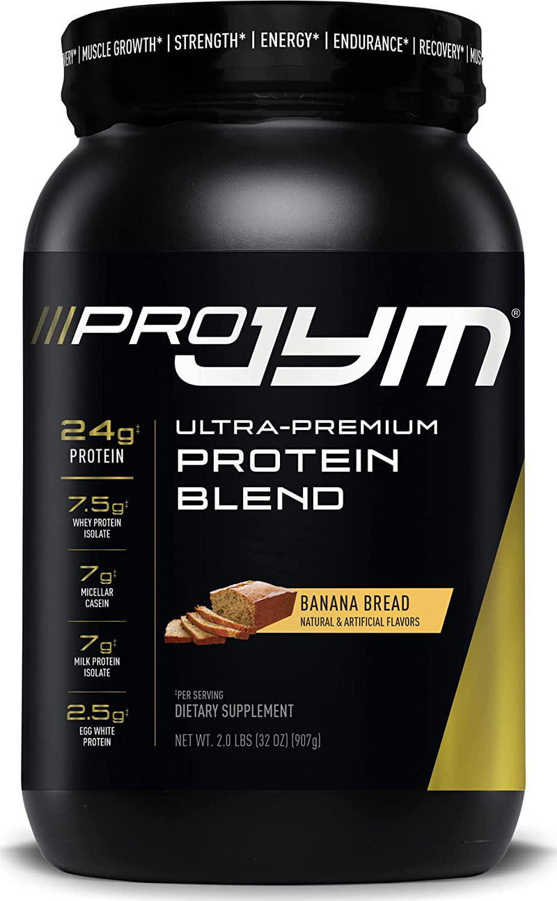 Pro JYM 2lbs Banana Bread Protein Powder | Whey, Milk, Egg White Isolates, and Casein | Muscle Growth, Recovery, for Men and Women | JYM Supplement Science (PRJ02BB)