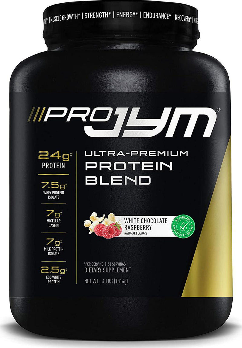 Pro Jym Protein Powder - Egg White, Milk, Whey protein isolates and Micellar Casein | JYM Supplement Science | Natural White Chocolate Raspberry, 4 Pound