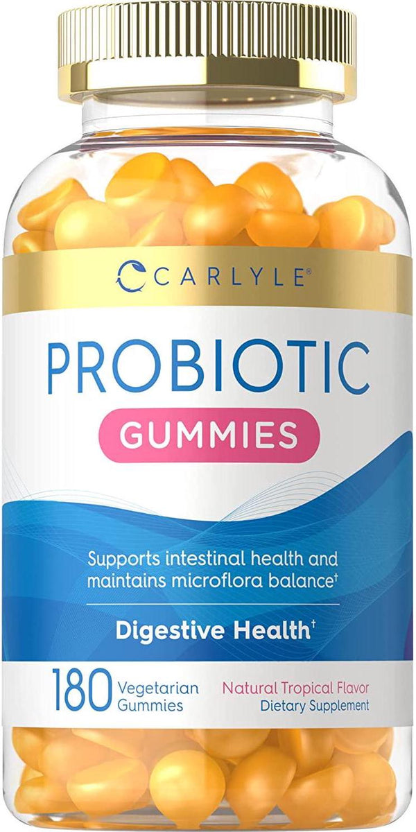 Probiotic Gummies for Adults | 180 Gummies | 1 Billion Effective Cells | Vegetarian, Non-GMO, Gluten Free | Probiotic Supplement | by Carlyle
