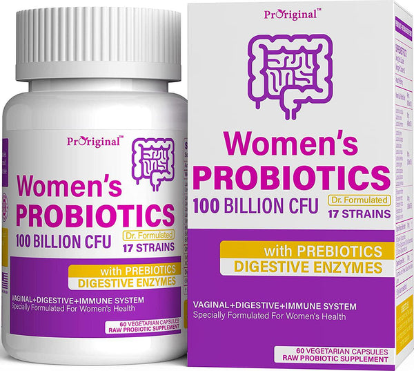 Probiotics for Women - Probiotics for Women Digestive Health, Organic Prebiotics and Probiotics for Women, Acidophilus Probiotics, Raw Probiotics Ultimate Care 100 Billion, 60 Vegan Capsules