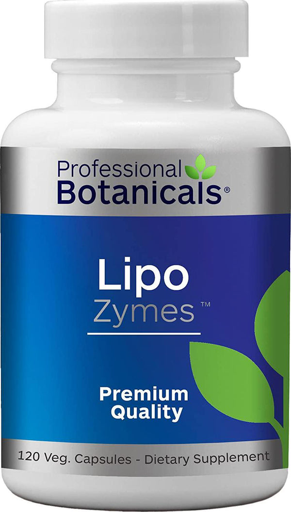 Professional Botanicals Lipozymes - Vegan Fat Metabolism Support with Betaine (HCL), EDS Digestive Blend Amylase, Protease, Lipase and Cellulase Weight Loss and Lipid Digestion Support 120 Veg Capsules