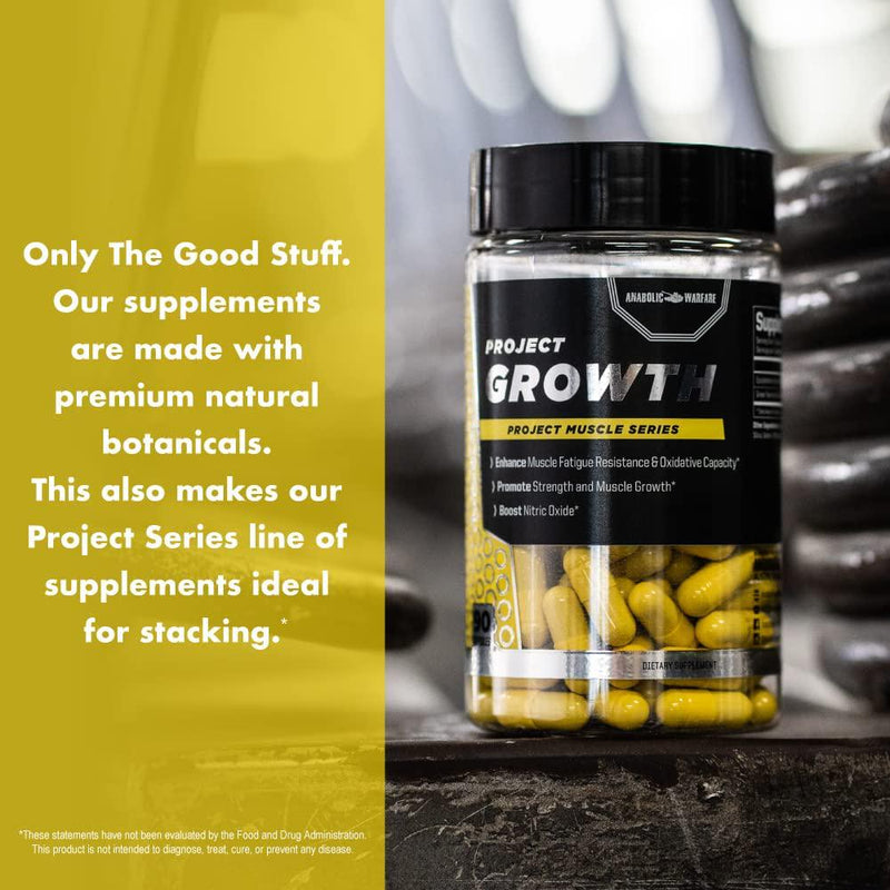 Project Growth by Anabolic Warfare - Strength, Supports Muscle Growth, Promotes Recovery, Boost Nitric Oxide, Made with Botanicals*