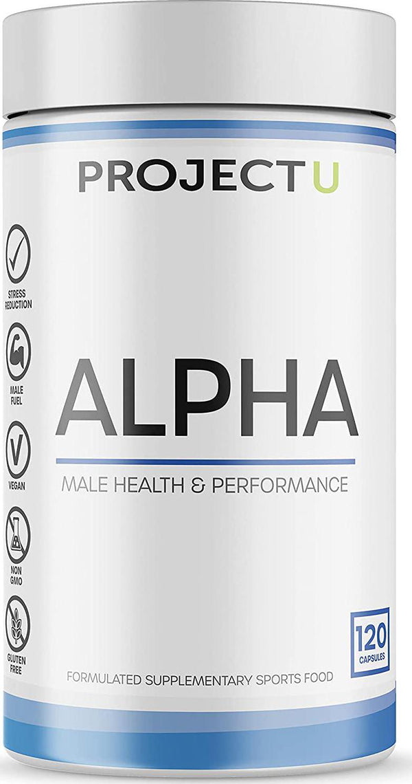 Project U Alpha, Male Health and Performance Supplement with Ashwagandha, Fenugreek, DIM, Eurycoma Longifolia, and Zinc for Men Age 30-60, Increase Muscle Mass, Strength, and Cardio Endurance