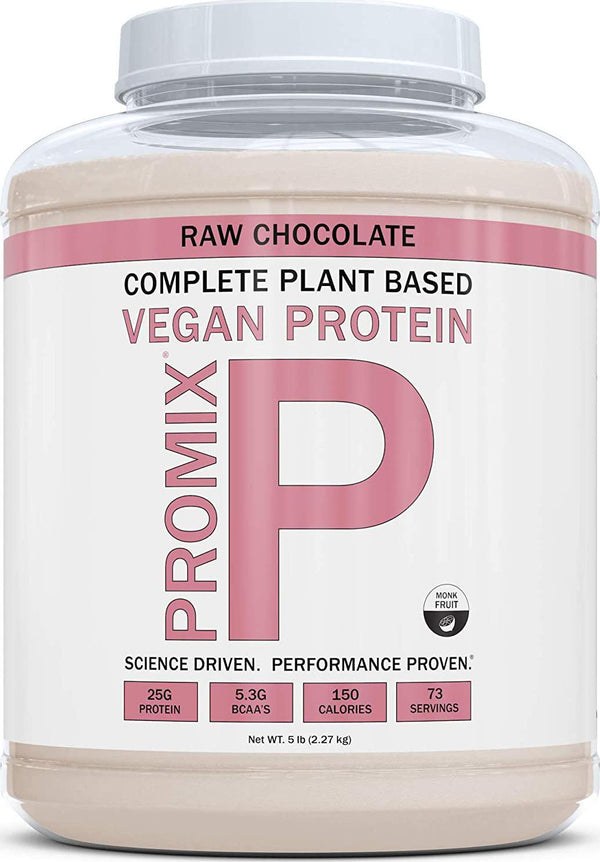 Promix Plant-Based Vegan Protein Powder, Raw Chocolate - 5lb Bulk - Pea Protein and Vitamin B-12 - ­Post Workout Fitness and Nutrition Shakes, Smoothies, Baking and Cooking Recipes - Gluten-Free