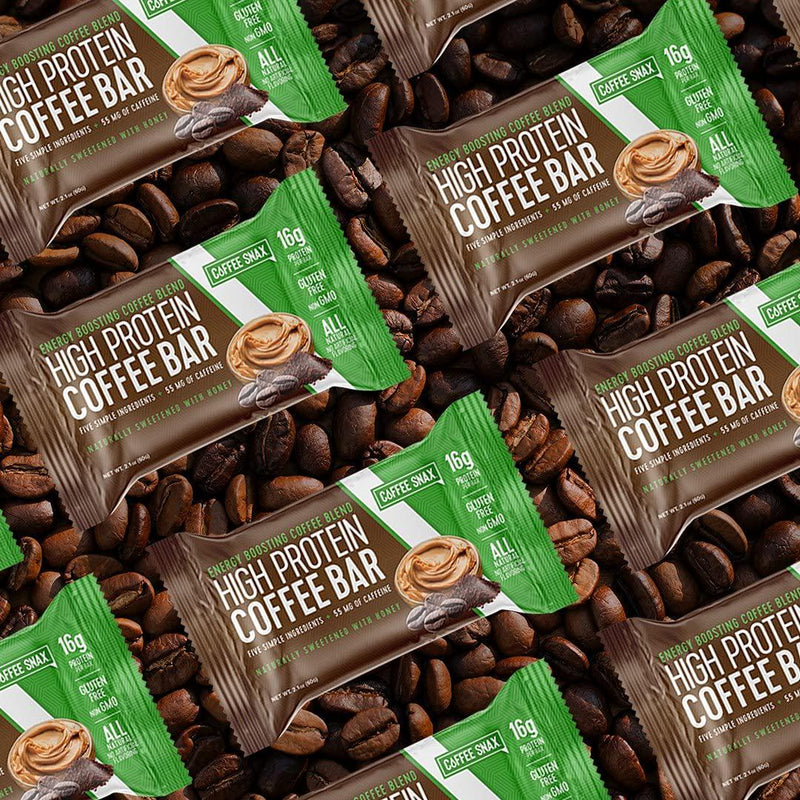 Protein Coffee Energy Bar, Made with Five Simple Ingredients, All Natural, Gluten Free, Non GMO and 16g of Protein, Made with Real Coffee (55mg Caffeine per bar), 12 Bars (Peanut Butter)
