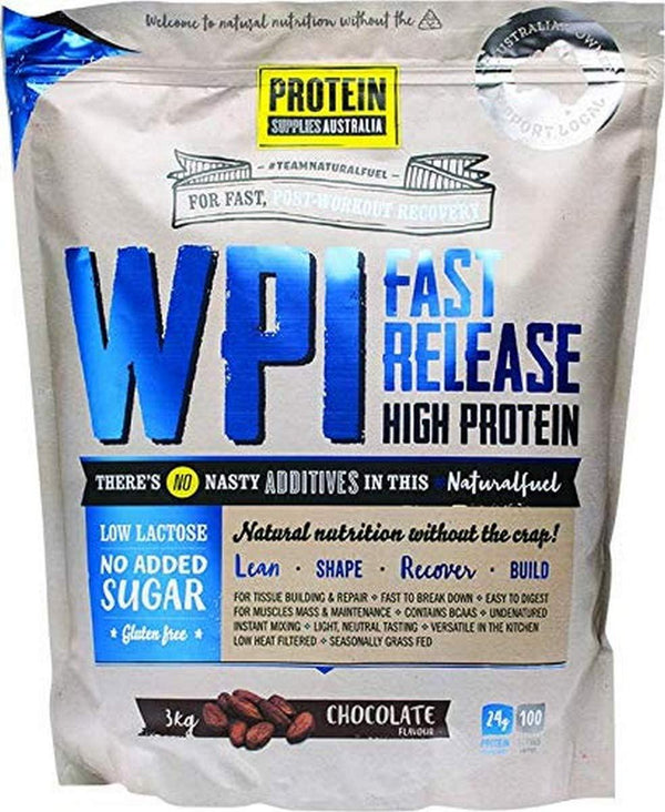 Protein Supplies Australia Whey Protein Isolate Powder, Chocolate 3 kg,, Chocolate 3 kilograms