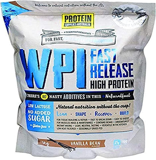 Protein Supplies Australia Whey Protein Isolate Vanilla Bean, 3 kilograms