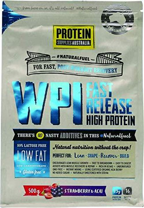 Protein Supplies Australia Whey Protein Isolate Powder, Strawberry and Acai 500 g , , Strawberry and Acai 500 grams
