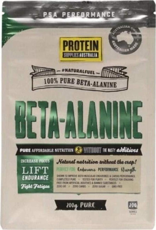 Protein Supplies Australia Pure Beta Alanine Powder 200 g, Pure, 200 g