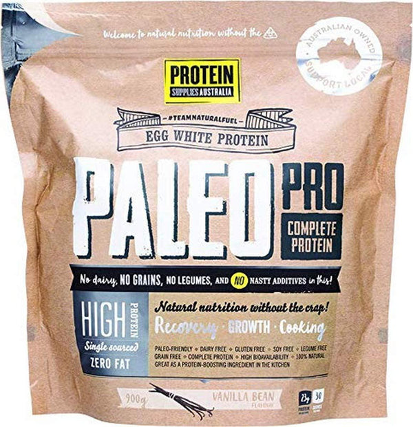 Protein Supplies Australia PaleoPro Egg White Protein Powder, Vanilla Bean 900 g,, Vanilla Bean 900 grams