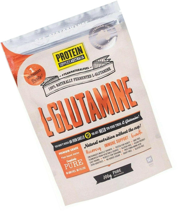 Protein Supplies Australia Pure L-Glutamine Powder 200 g, Pure, 200 g