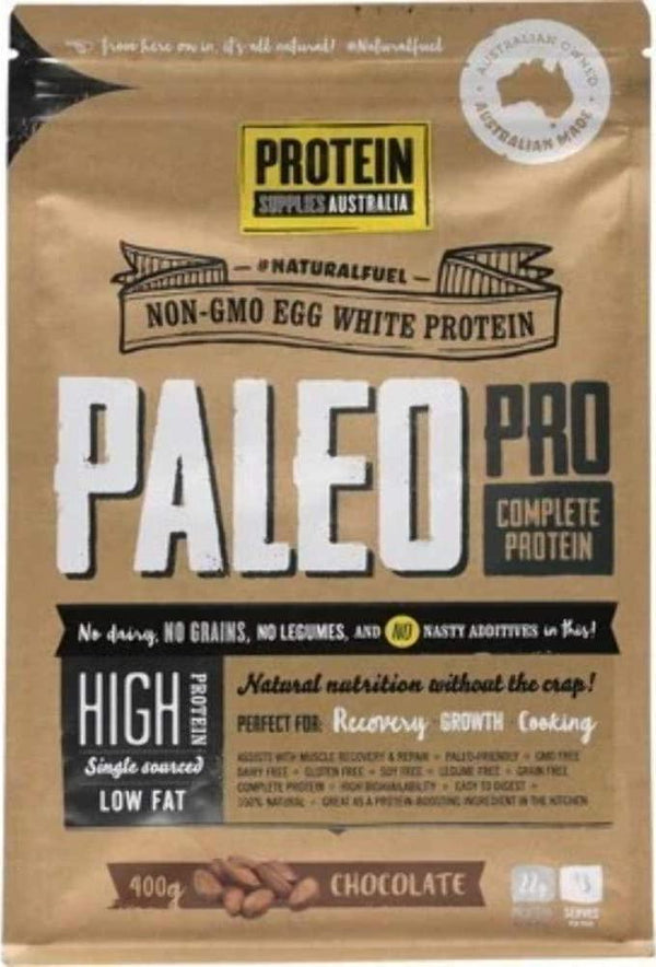 Protein Supplies Australia PaleoPro Egg White Protein Powder, Chocolate 400 g, Chocolate, 400 g
