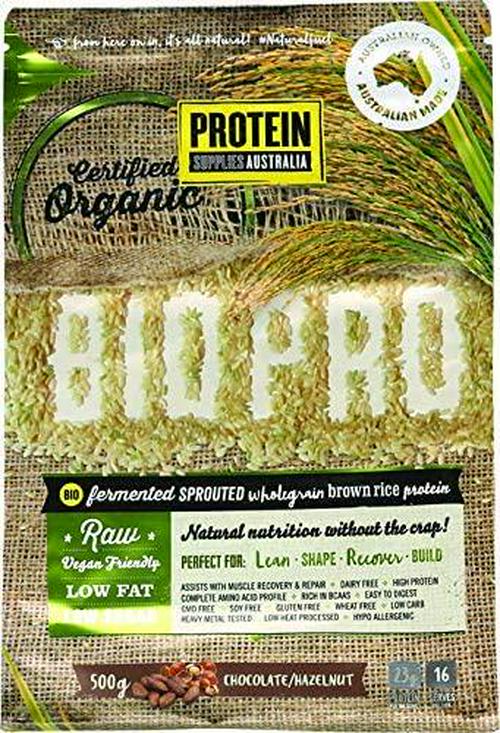 Protein Supplies Australia BioPro Sprouted Brown Rice Powder, Chocolate and Hazelnut 500 g , , Chocolate and Hazelnut 500 grams