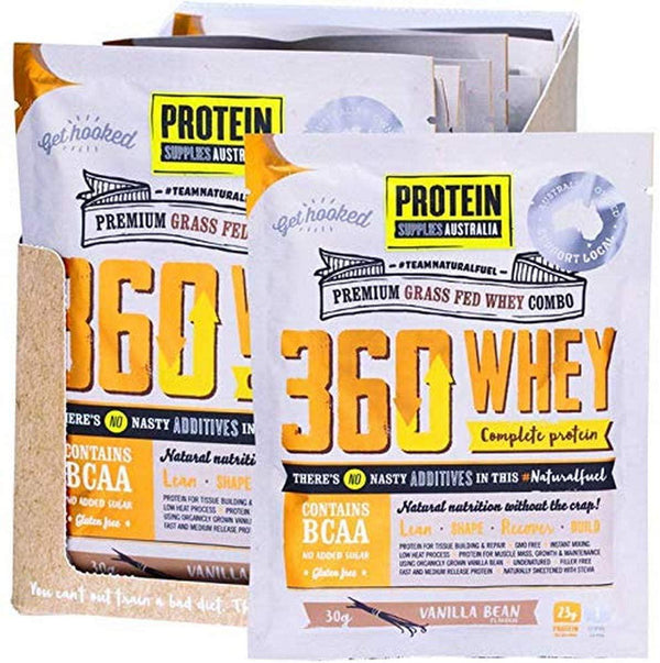 Protein Supplies Australia 360Whey WPI+WPC Blend Powder, Vanilla Bean 12 Pack , , Vanilla Bean 360 grams , Pack of 12