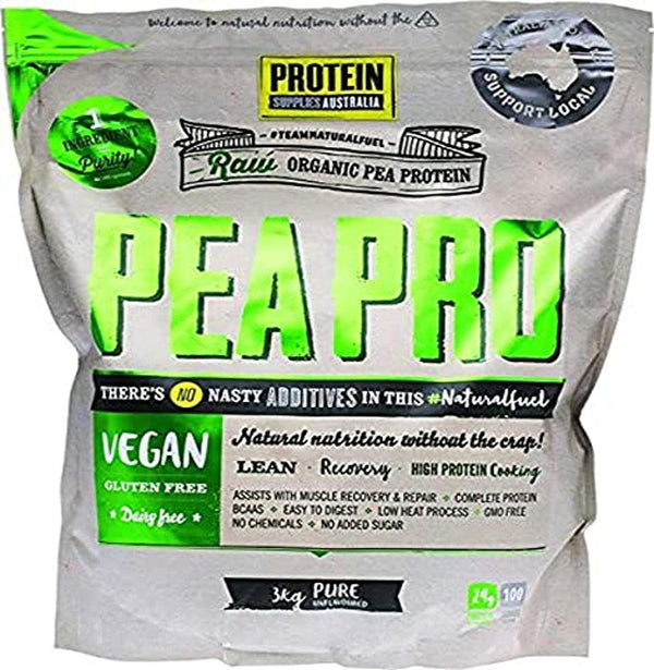 Protein Supplies Australia PeaPro Raw Pea Pure Protein Powder 3 kg , , Pure 3 kilograms
