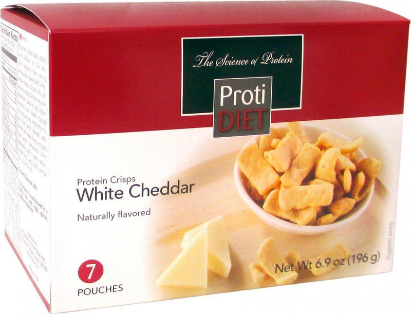 ProtiDiet - Protein Crisps, 7 Pouches Net Wt. 8.2 oz (White Cheddar)