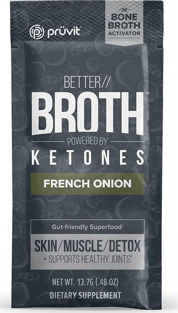 Pruvit Better Broth French Onion for Joint Support, Muscle Recovery and for Enhancing The Appearance of Skin and Hair - 20 Count