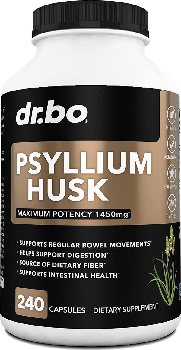 Psyllium Husk Capsule Fiber Supplement - Natural Powder Capsules for Constipation Relief for Adults - Nutritional Soluble Fiber Pills and Daily Regularity Support - Bulk Seed Husks Digestion Supplements