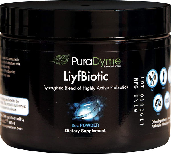 PuraDyme LiyfBiotic Probiotic Digestion and Dietary Supplement - 2 Ounce Powder. By Lou Corona