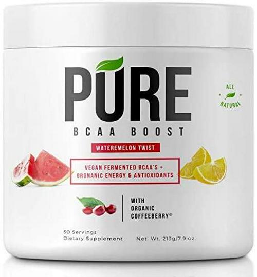Pure BCAA Boost All Natural Vegan BCAA&#039;s+Organic Energy, Phytonutrients and Antioxidants Fuels+Revitalizes Muscle Pre-Workout or Post-Workout - Instantized for Faster Muscle Absorption and Recovery!