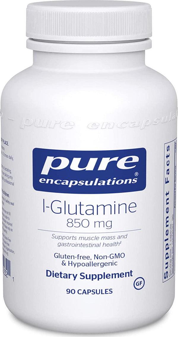 Pure Encapsulations L-Glutamine 850 mg | Supplement for Immune and Digestive Support, Gut Health and Lining Repair, Metabolism Boost, and Muscle Support* | 90 Capsules