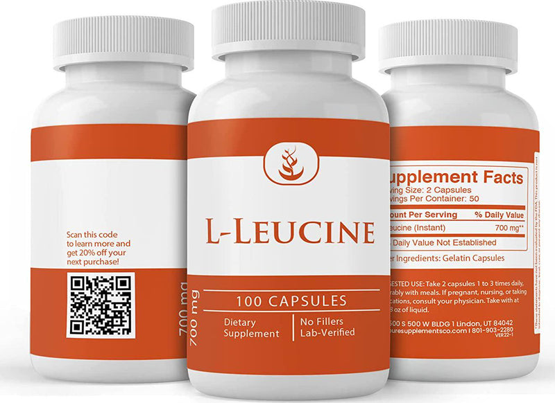 Pure Original Ingredients L-Leucine, (100 Capsules) Always Pure, No Additives Or Fillers, Lab Verified