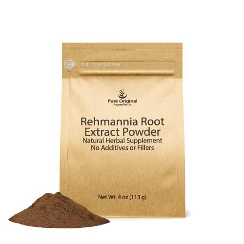 Pure Original Ingredients Rehmannia Root Extract Powder (4oz) Non-GMO, Chinese Foxglove, Traditional Herbal Supplement