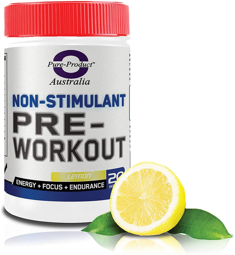 Pure Product Australia Non Stimulant Pre Workout Powder, Lemon 200 grams