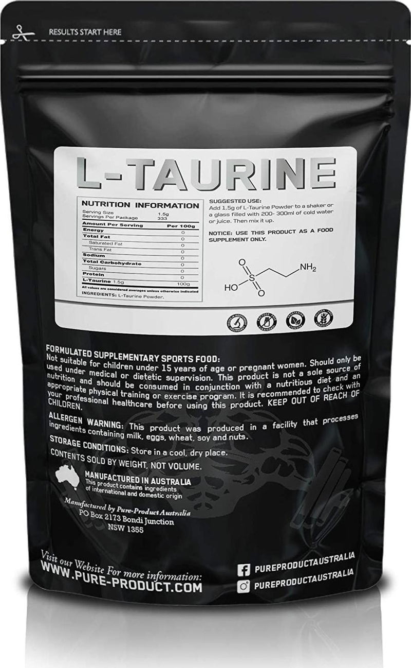 Pure Product Australia L-Taurine, 500 grams