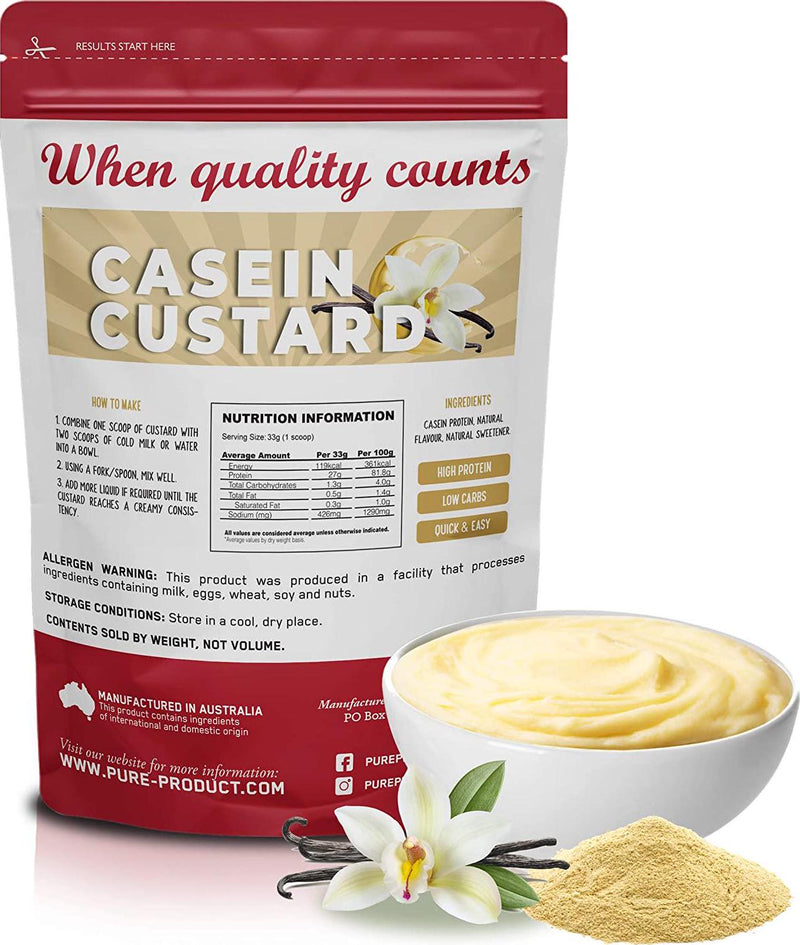 Pure Product Australia Casein Custard, Vanilla, Vanilla, 1 kilograms