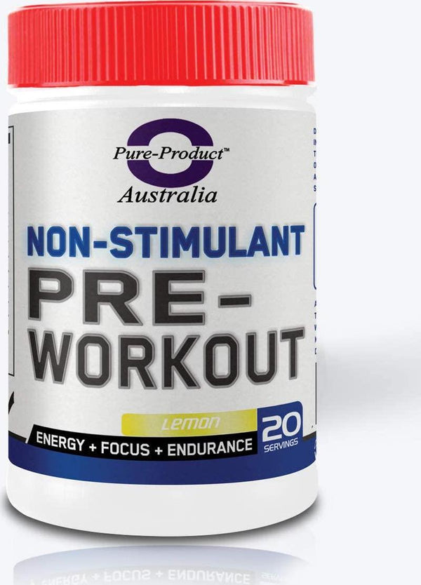 Pure Product Australia Non Stimulant Pre Workout Powder, Lemon 200 grams