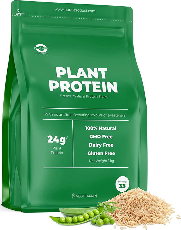 Pure Product Australia Pea and Rice Vegan Protein Powder, Unflavoured 1 kilograms