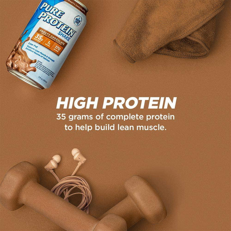 Pure Protein 35g Shake - Frosty Chocolate, 11 ounce, (Pack of 12)