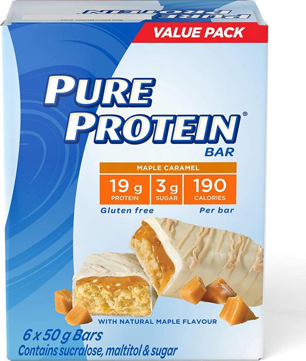 Pure Protein Bars, Gluten Free, Snack Bar, Maple Caramel, 50g/1.7oz, 6ct, {Imported from Canada}