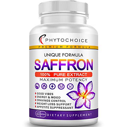 Pure Saffron Extract Natural Appetite Control Supplement for Healthy Weight Management-Saffron Appetite Suppressant for Weight Loss for Women and Men-Best Hunger Craving Suppressant Saffron Capsules