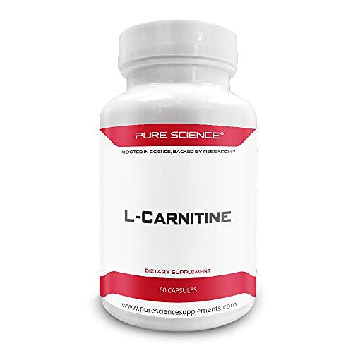 Pure Science L-Carnitine (L-Tartrate) 500mg - Supports Cellular Energy and Cognition - 60 Capsules