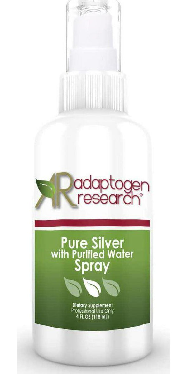 Pure Silver Spray with Purified Water for Immune Support | 24 Serving / 4Fl oz | Adaptogen research