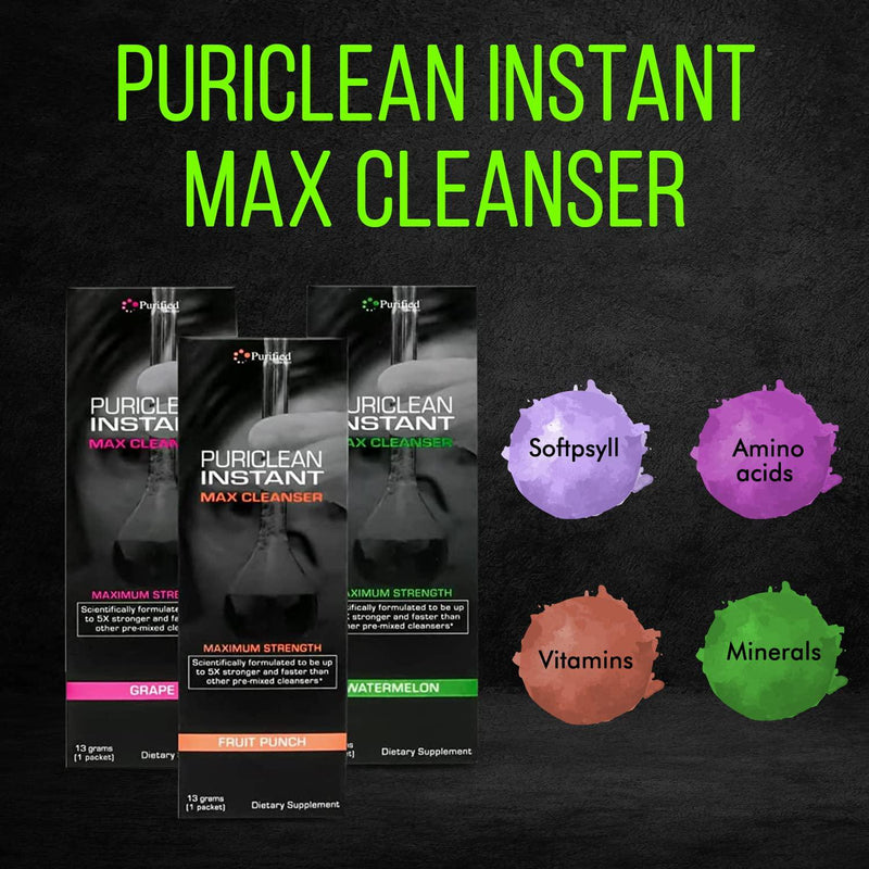 Puriclean Instant MAX Cleanser - Maximum Strength - 13 Grams of Powder Cleanser - 5X Stronger and Faster Than Other Pre-Mixed Cleansers - Watermelon Flavor (1 Pack)