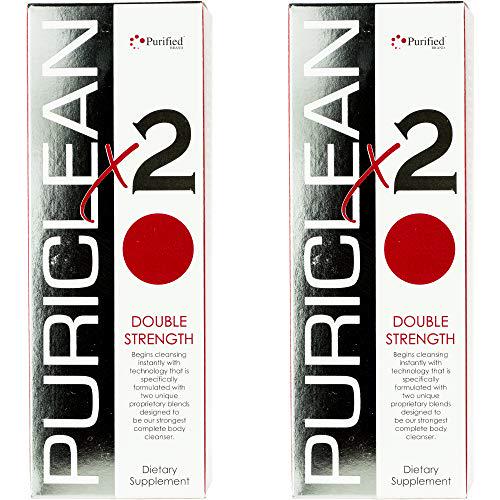 Puriclean x2 Detox Cleanse - Double Strength Deep System Cleanser - Formulated with Two Unique Proprietary Blends for The Strongest Cleanser, Remove Toxins - 16 oz, 4 Capsules, 2 Pack