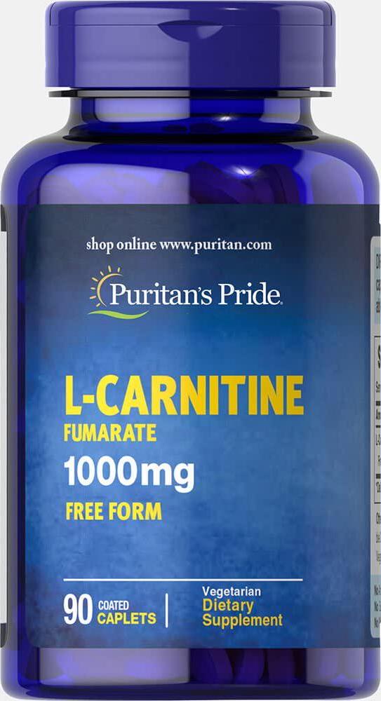Puritan&#039;s Pride L-Carnitine Fumarate 1000 mg-90 Caplets
